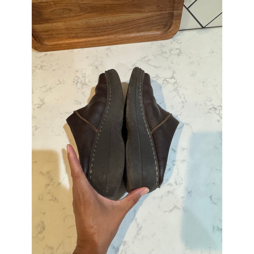 vintage Skechers brown leather clog mules chunky platform heel size 7 True 90s - Picture 9 of 11